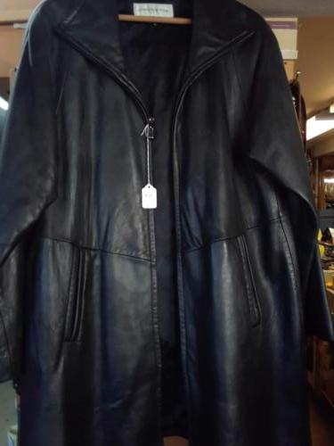 Leather coat, long